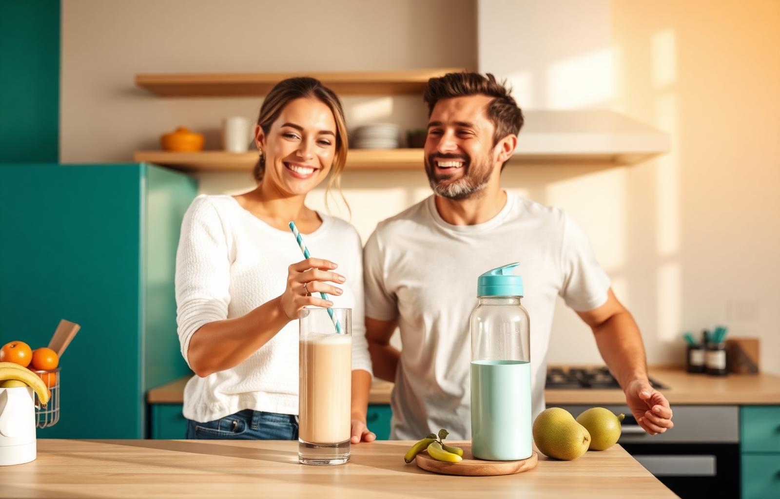 Frische Bowls, Smoothies und Zutaten für den 11-Tage-Reset auf einem hellen Tisch